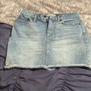 Kittenish denim skirt